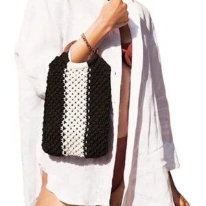 Laude The Label  The Gabby Macrame Bag off-white, black Dime